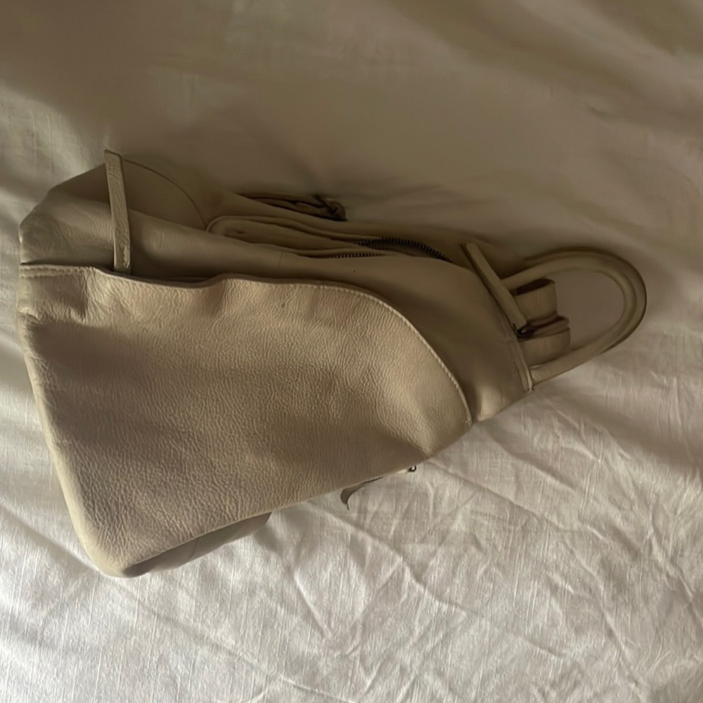 Free People Cream Leather Backpack
